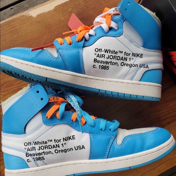 Off White x Air Jordan 1 UNC - Picture 2 of 6